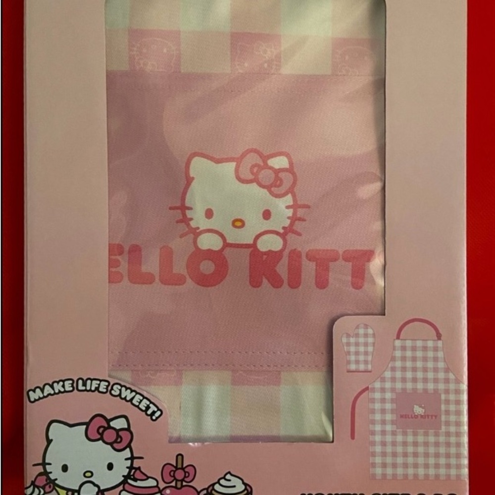 Hello Kitty youth (size) apron and oven mitt box set
